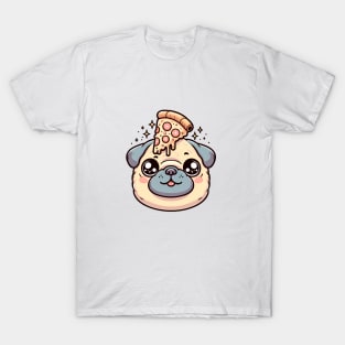 Pug Dog Eating Pizza T-Shirt